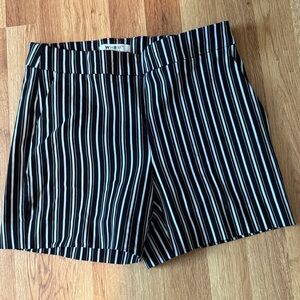 White House Black Market Black and White Striped Shorts